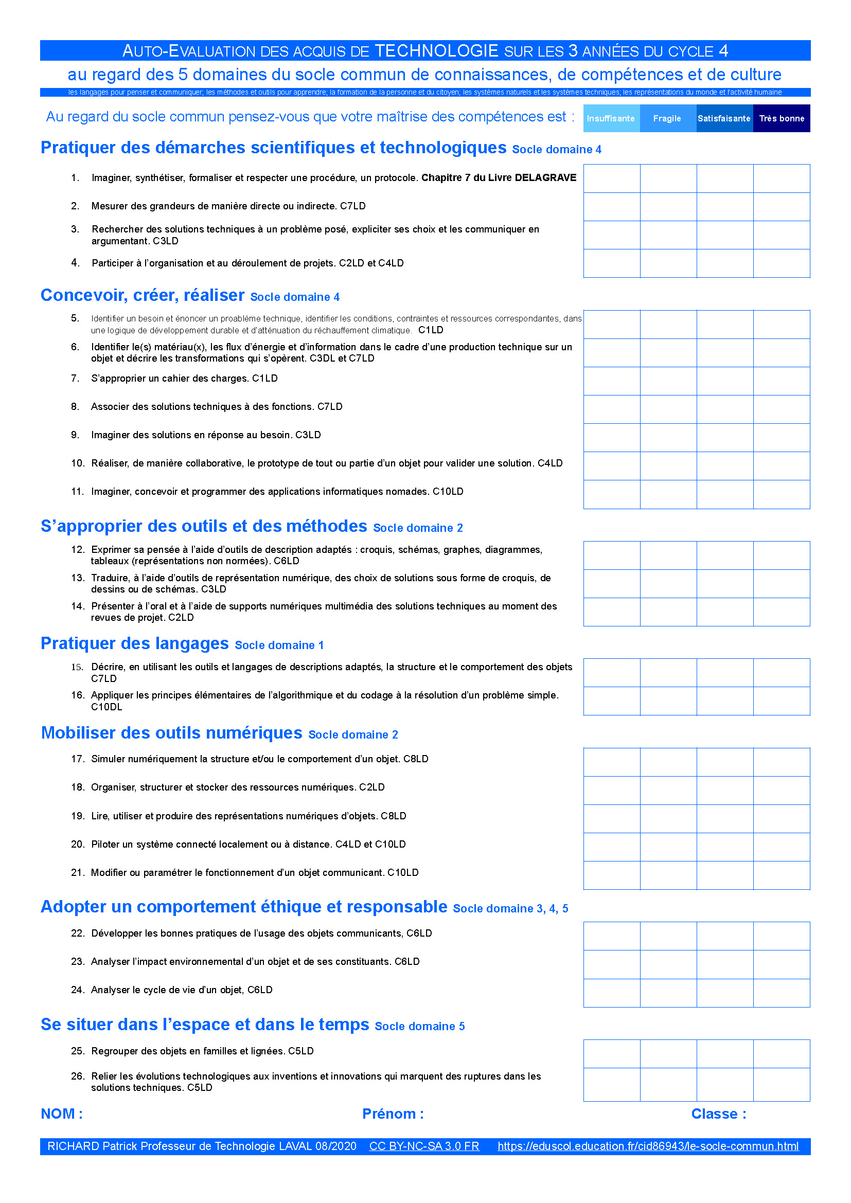 Auto-évaluation